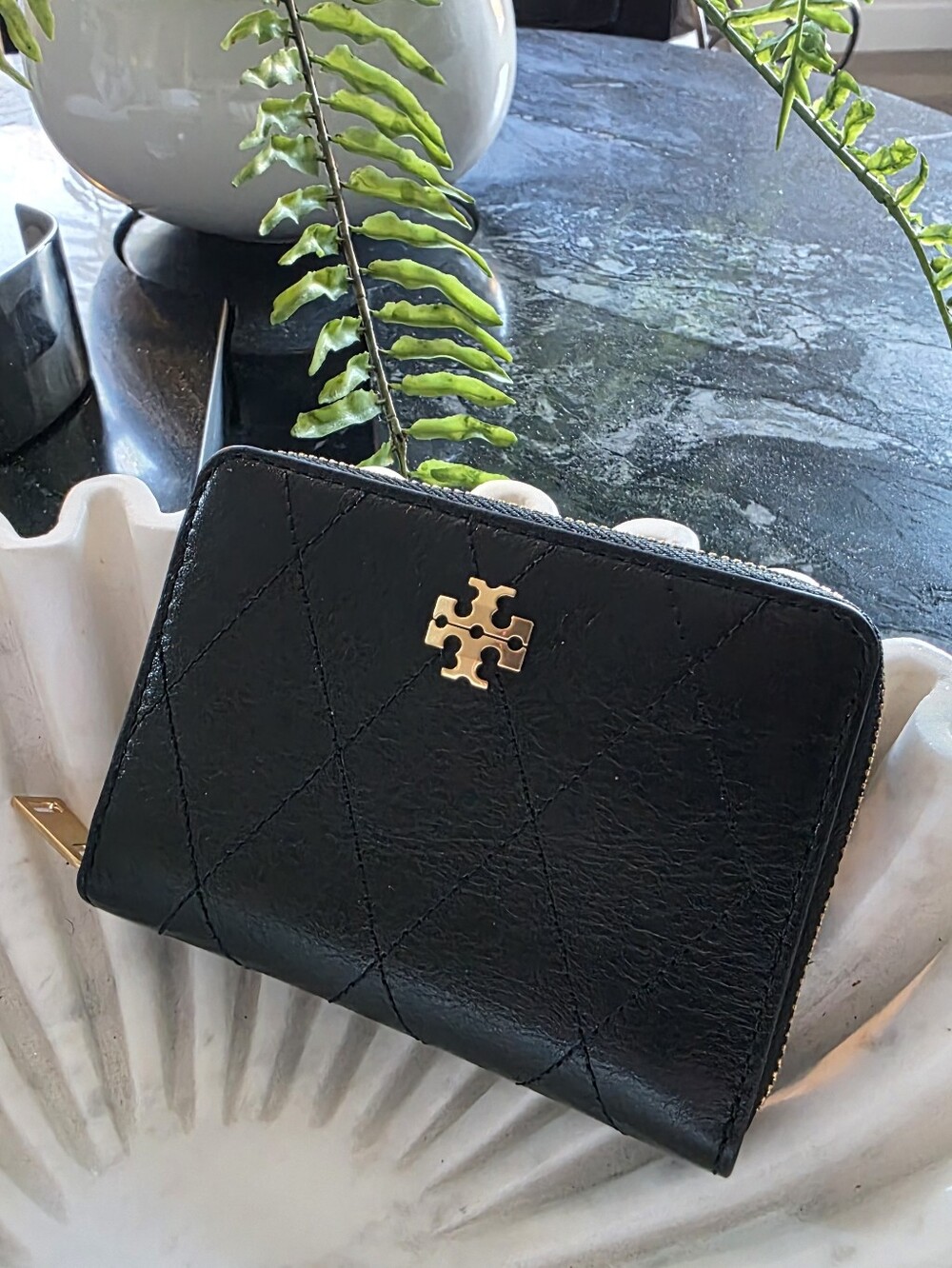 Tory Burch Small Charlie Quilted Zip-Around Wallet